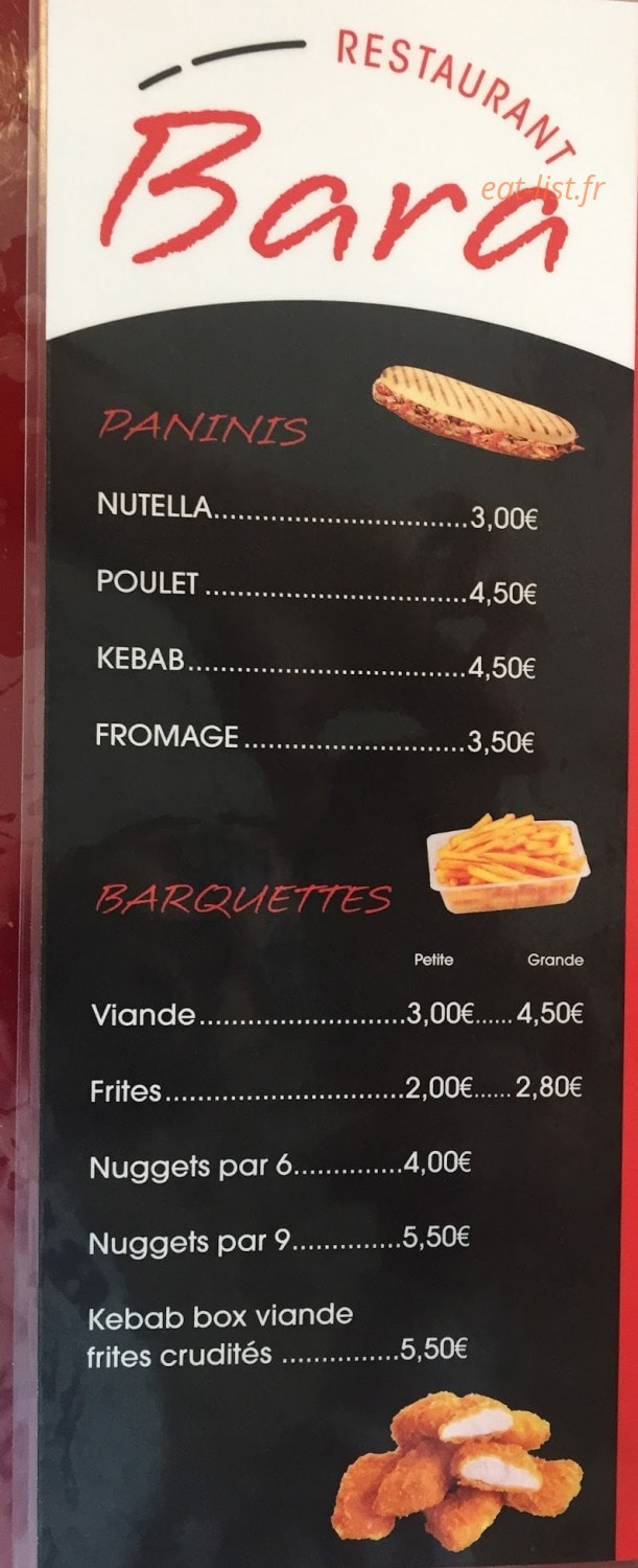 Kebab bara — carte page 3