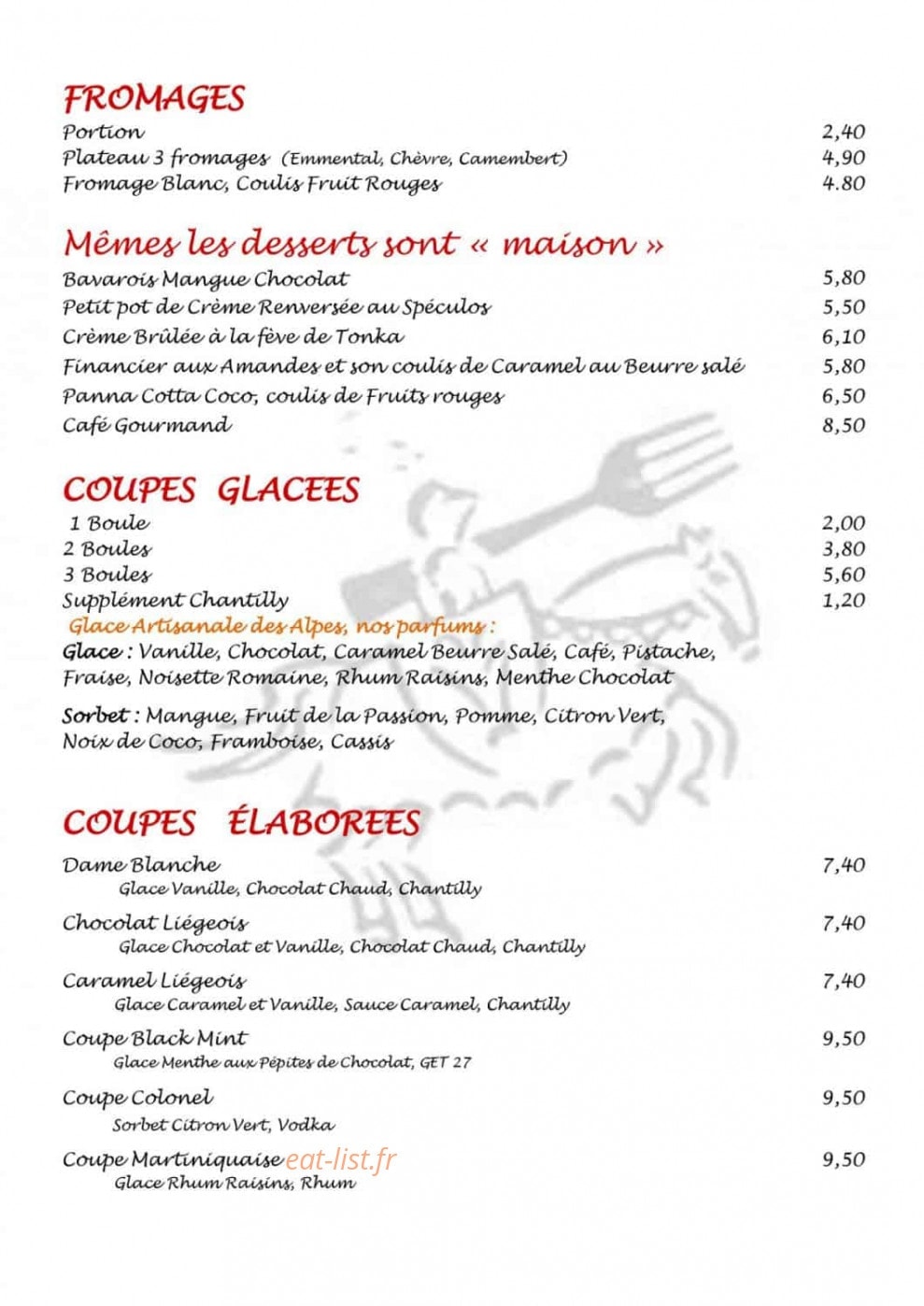 L'auberge du Château — carte page 4