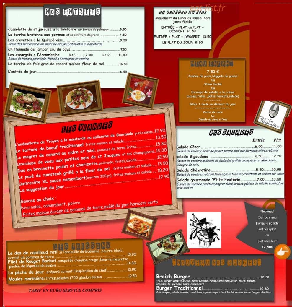 La p'tite feuterie — carte page 2