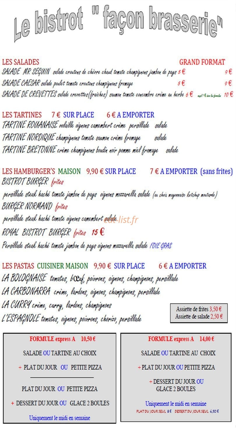 Le bistrot — carte page 4