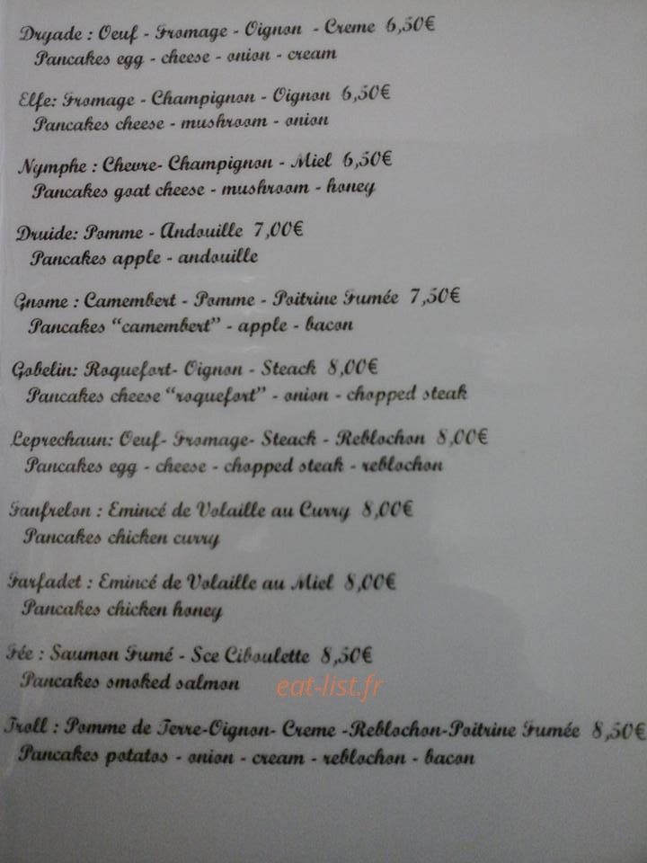 Le farfadet gourmand — carte page 2