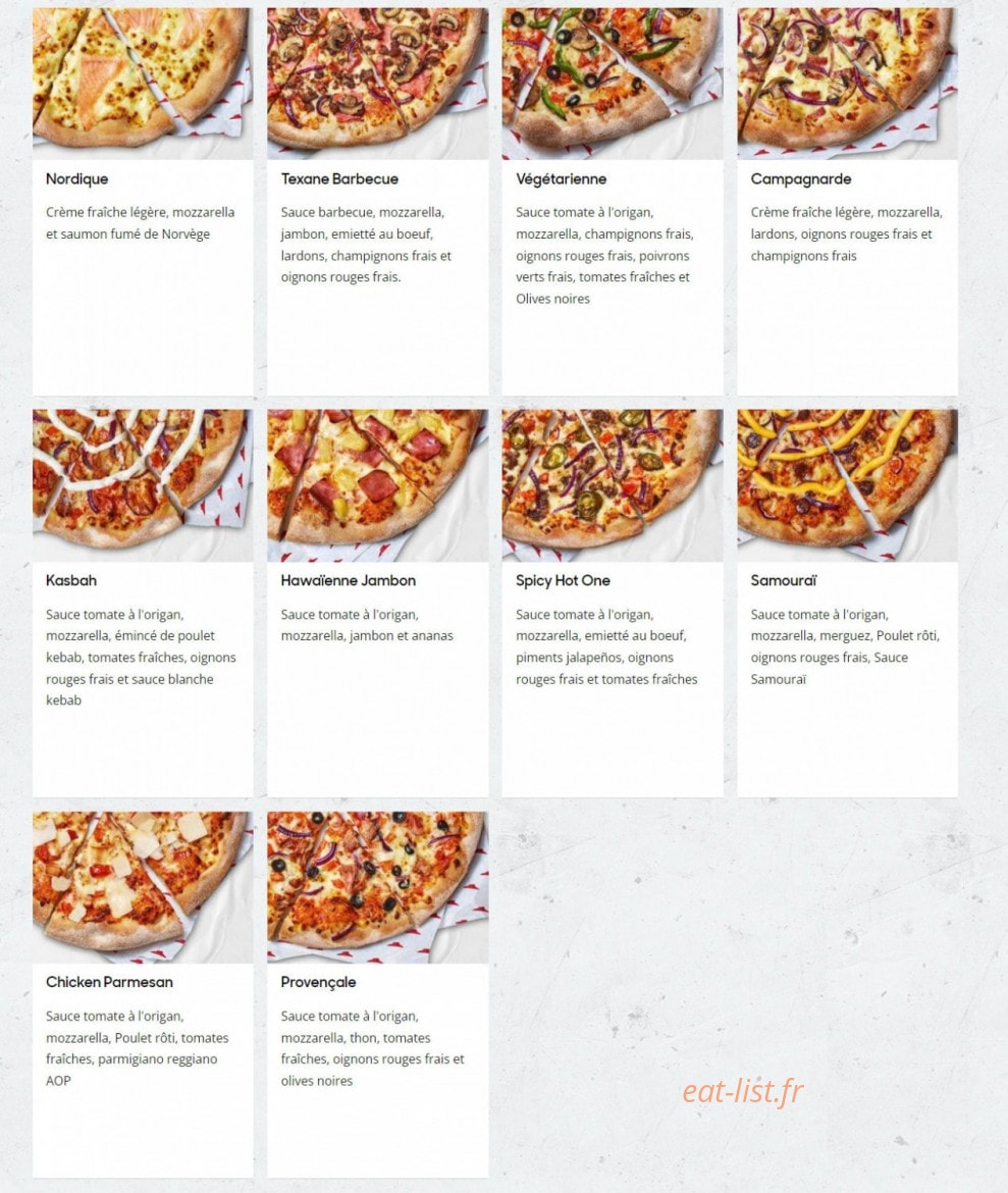 Pizza Hut — carte page 3