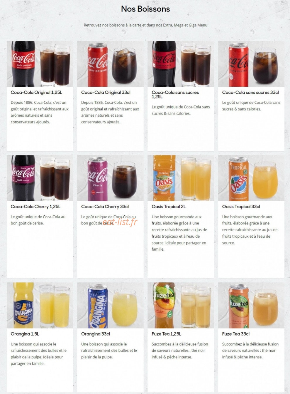 Pizza Hut — carte page 8