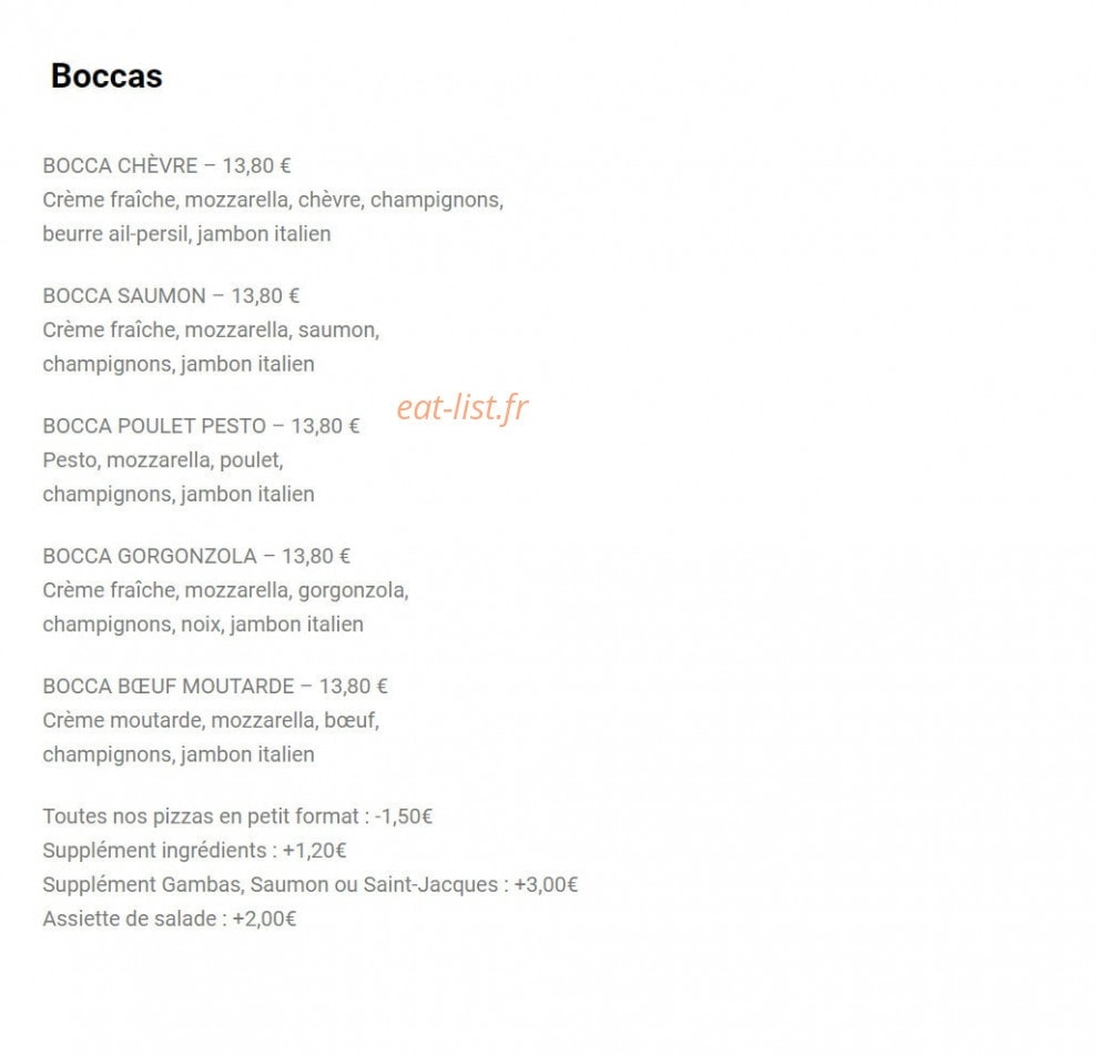Pizzeria le Capri — carte page 5