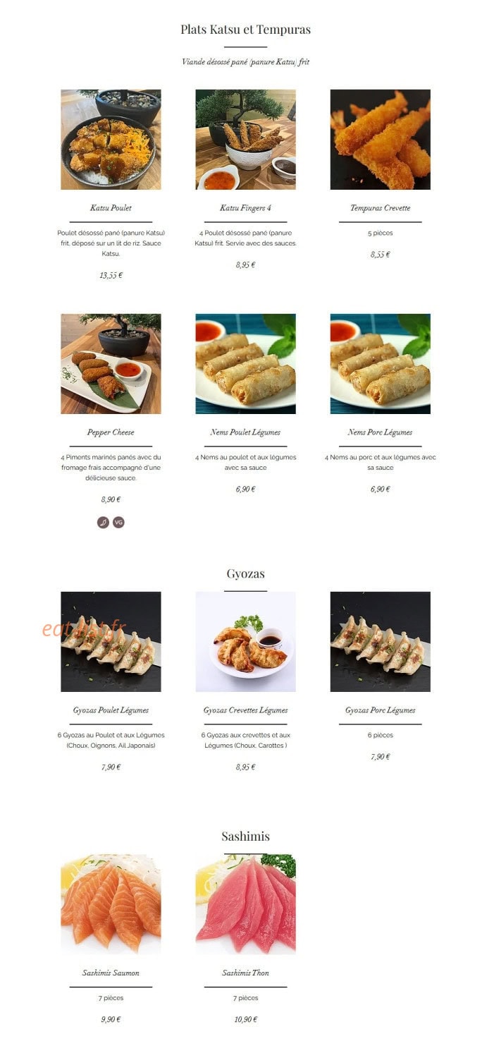 Sushi-Sama — carte page 6