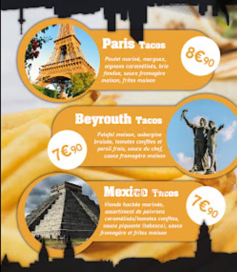 Voyage tacos — carte page 1
