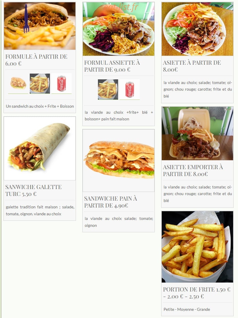 Zozan Kebab — carte page 1