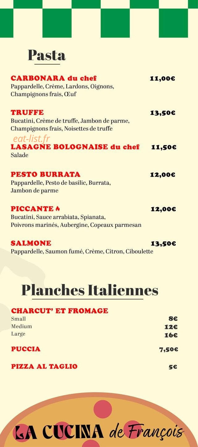 La Cucina de François — carte page 3