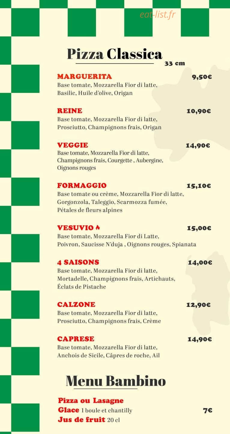 La Cucina de François — carte page 1
