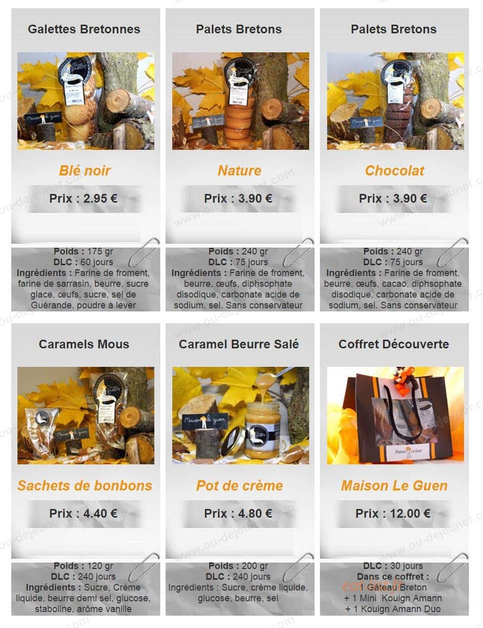 Creperie Le Guen — carte page 7