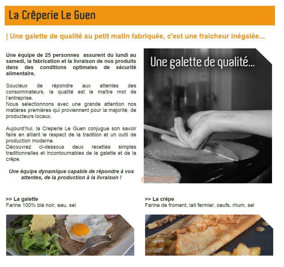 Creperie Le Guen — carte page 1