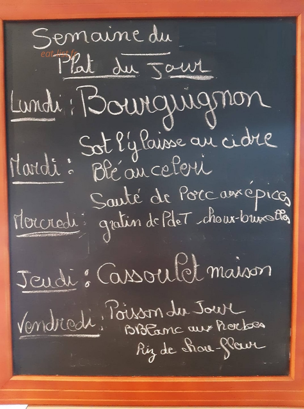 La cuisine de Jeannot — carte page 1