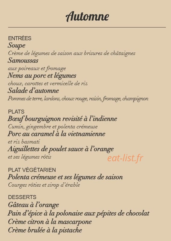 Les petits plats de Gocha — carte page 3
