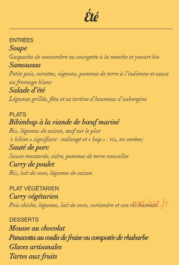 Les petits plats de Gocha — carte page 1