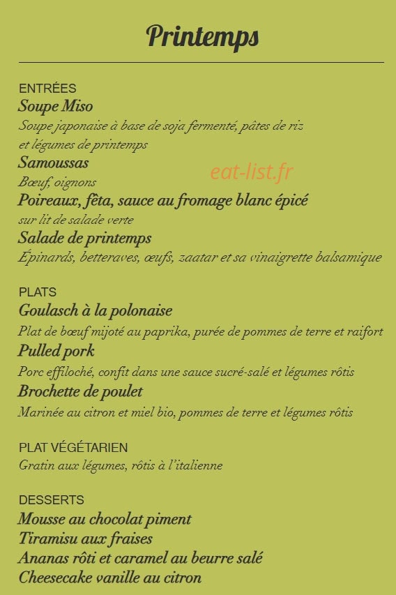 Les petits plats de Gocha — carte page 2