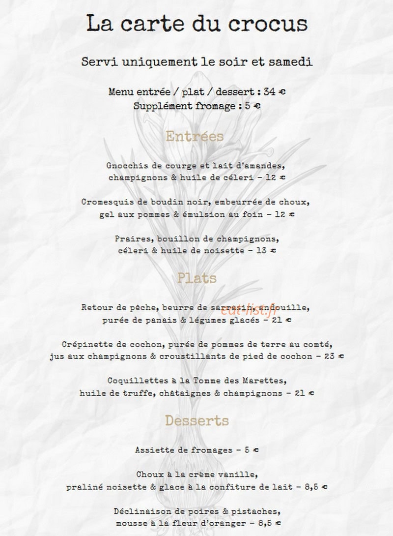 Le Petit Crocus — carte page 1