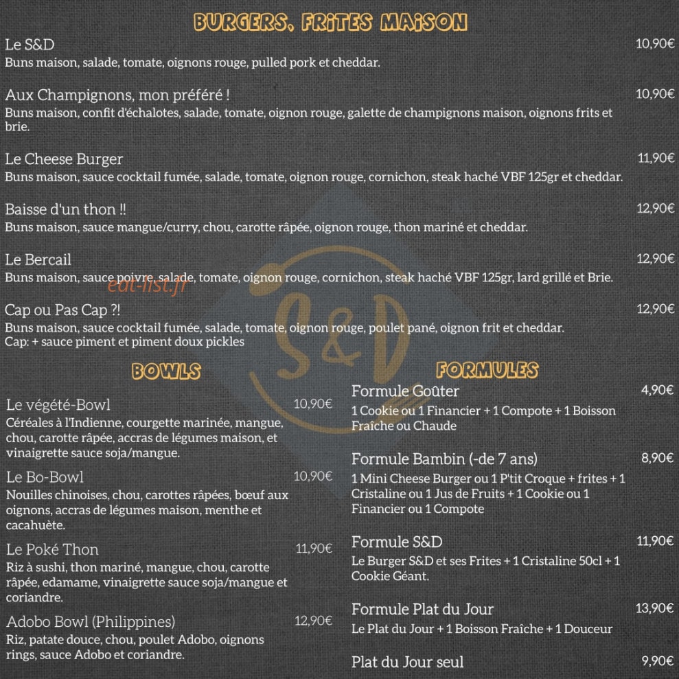 Saveurs et Douceurs — carte page 1