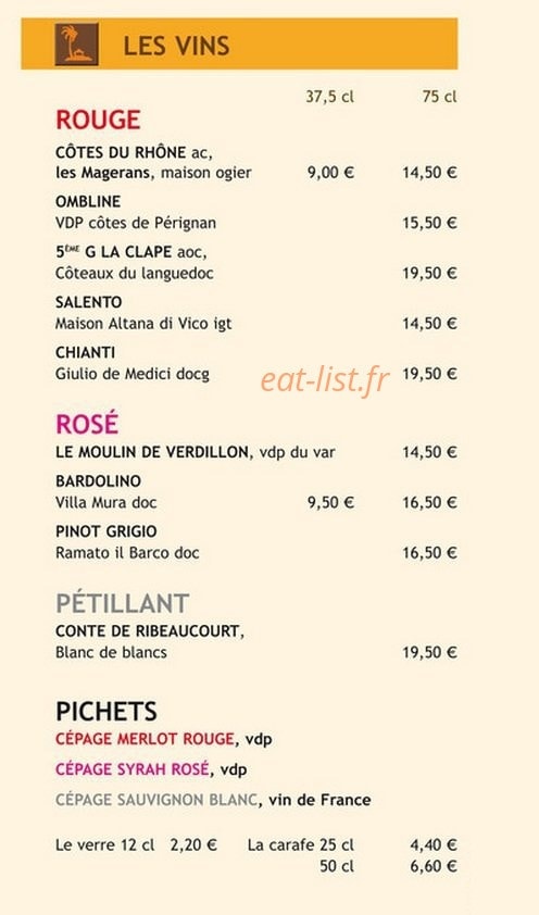 Pizzeria l'Escondida — carte page 4