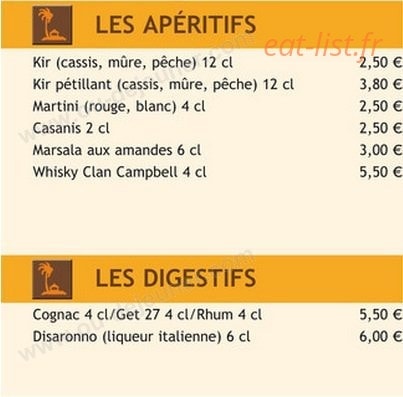 Pizzeria l'Escondida — carte page 2