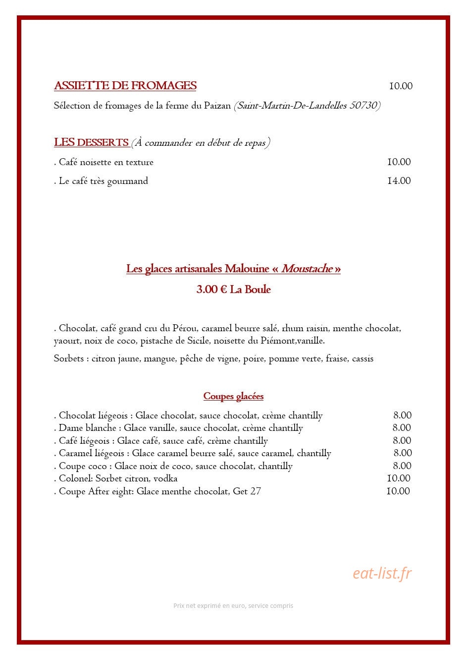 Bistrot 1936 — carte page 5