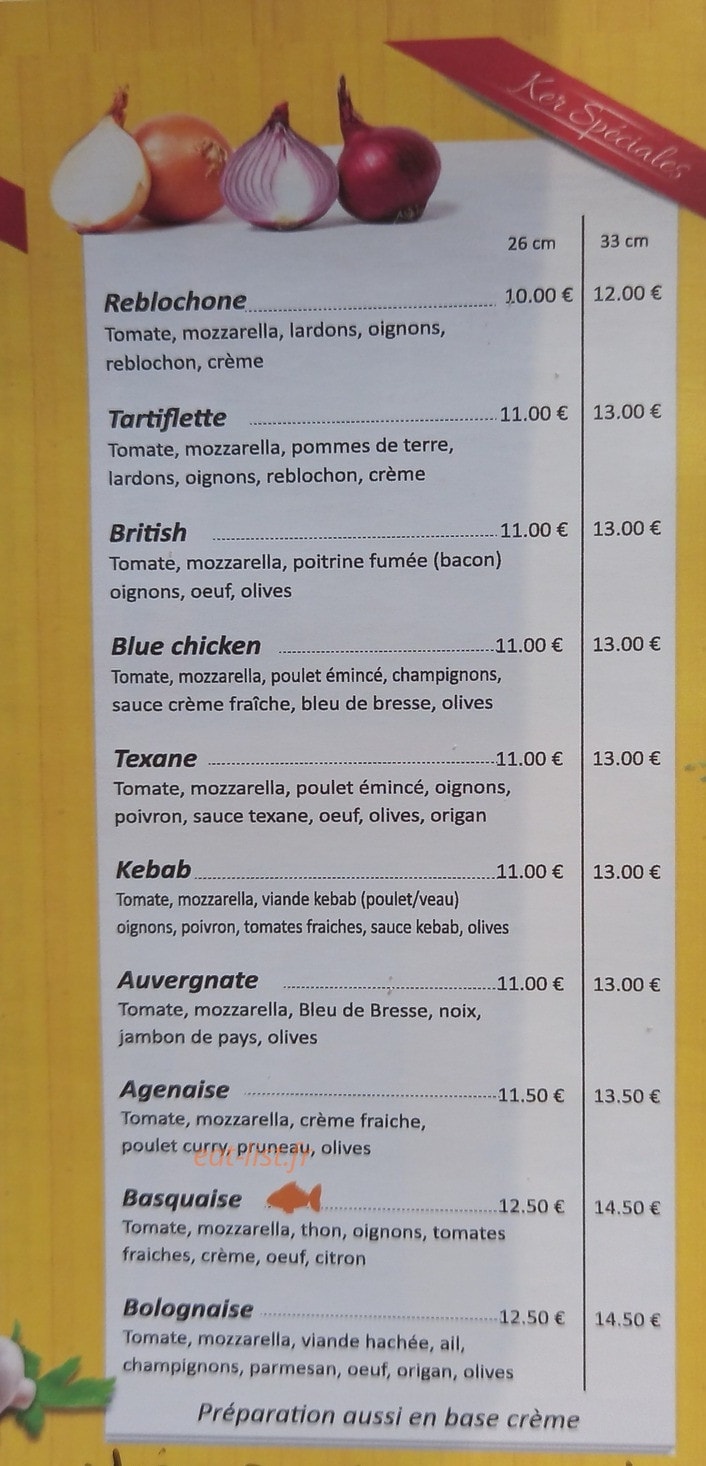 Ker pizza — carte page 3