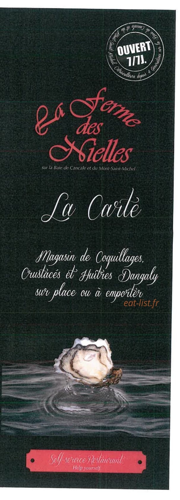Carte et menu La Ferme des nielles Saint Meloir des Ondes