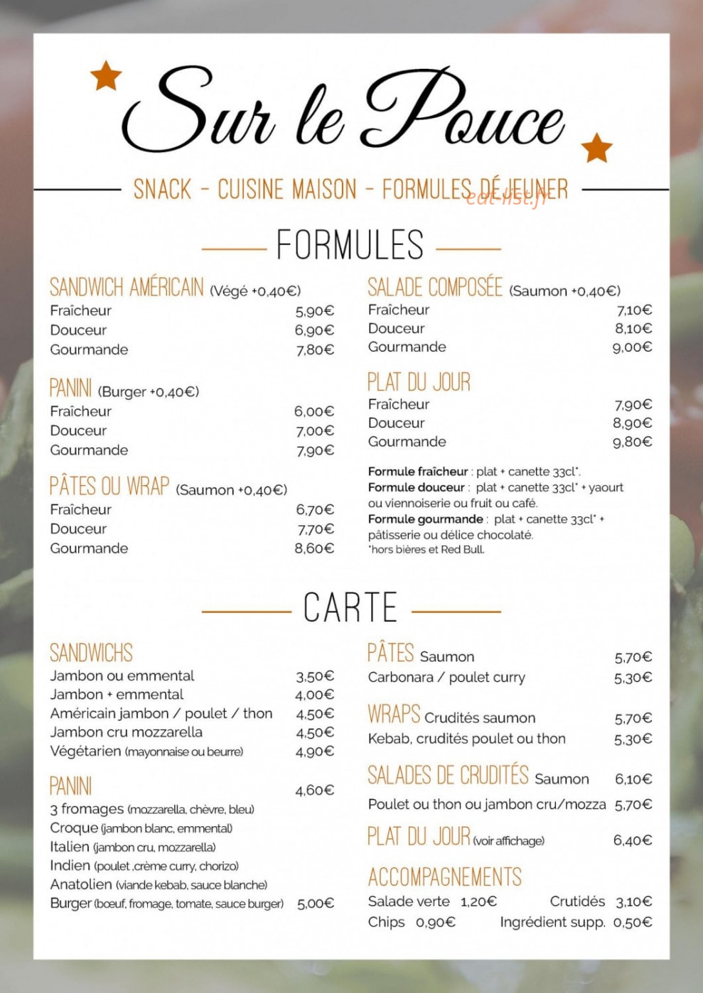 Sur Le Pouce — carte page 1