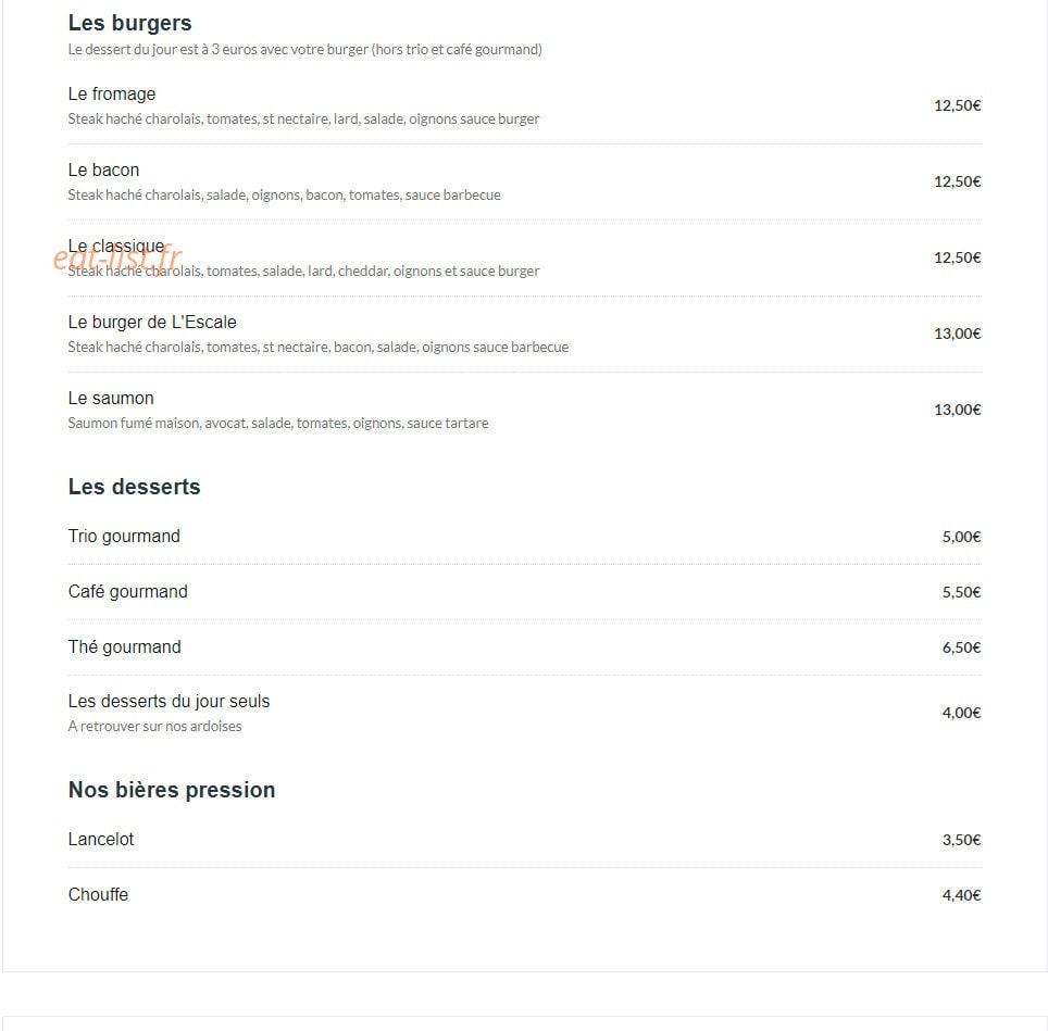 L'Escale — carte page 2