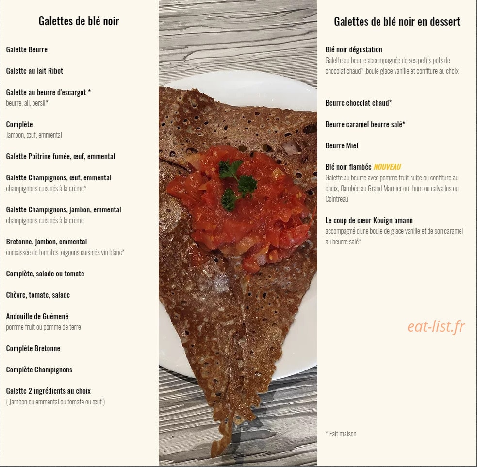 La Table Saint Eloi — carte page 6