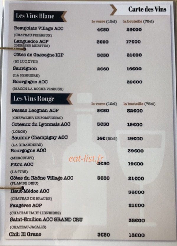 Bistrot Le CB — carte page 4