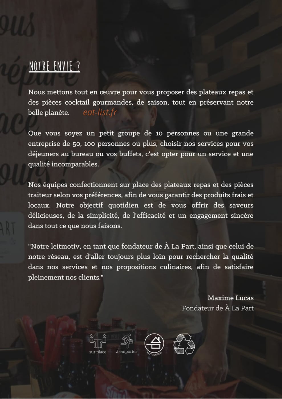 À La Part — carte page 2