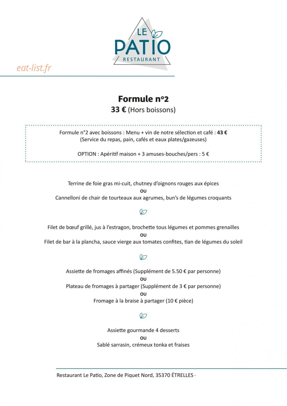 Le Patio — carte page 4