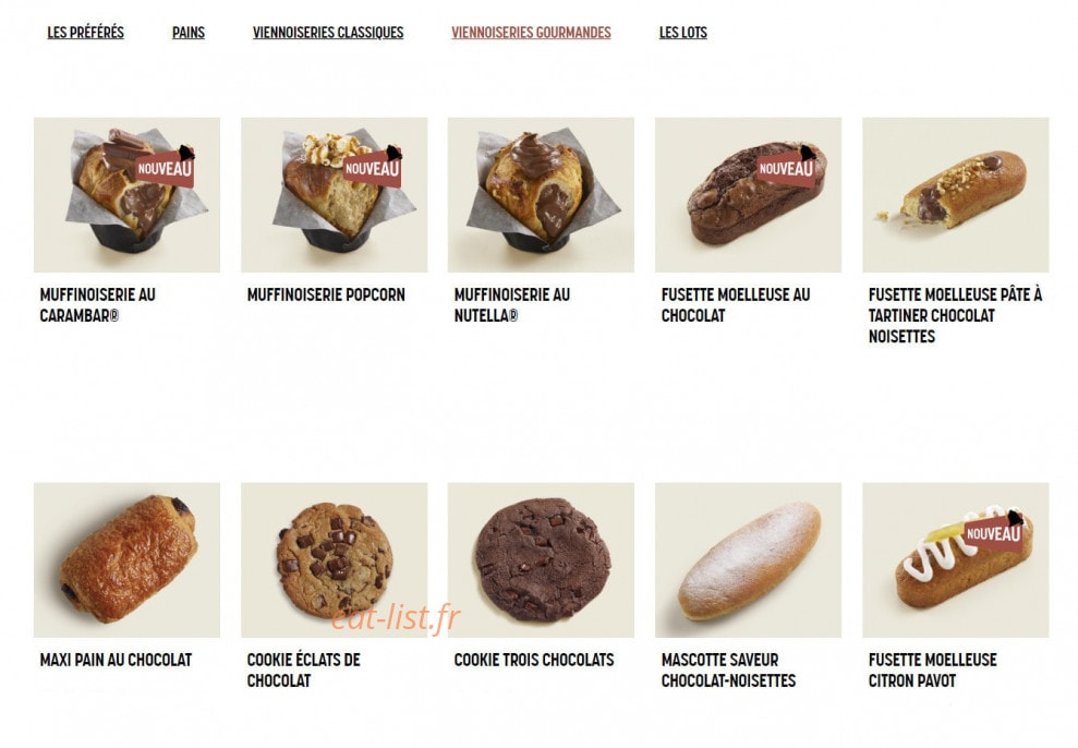 Brioche Dorée — carte page 10
