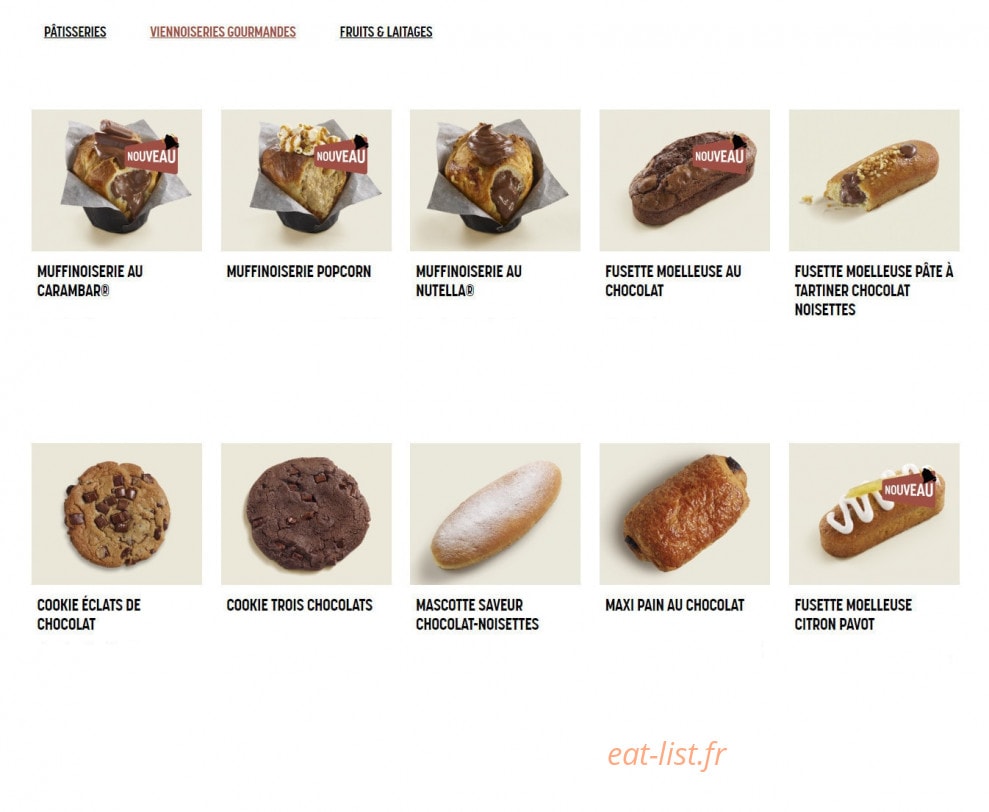 Brioche Dorée — carte page 5