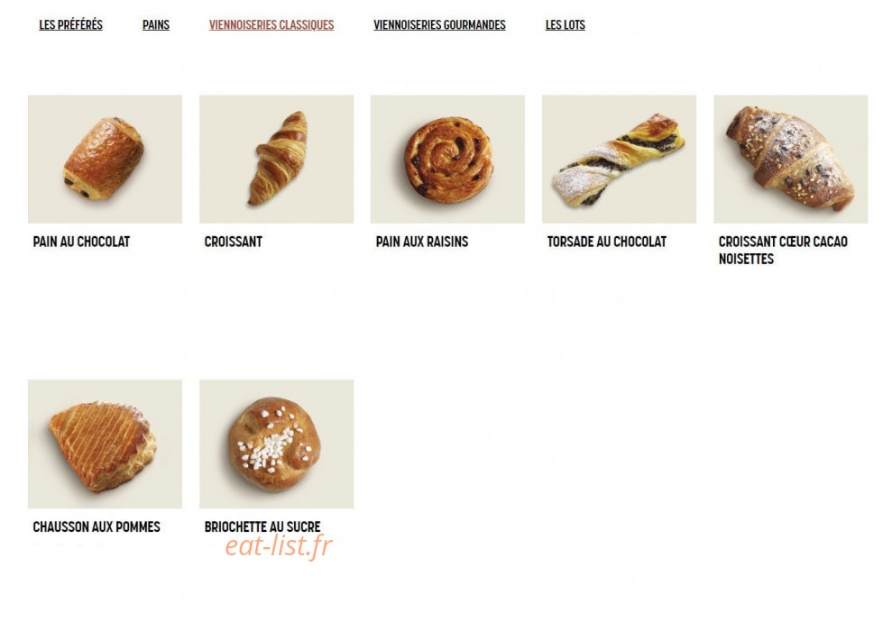Brioche Dorée — carte page 9