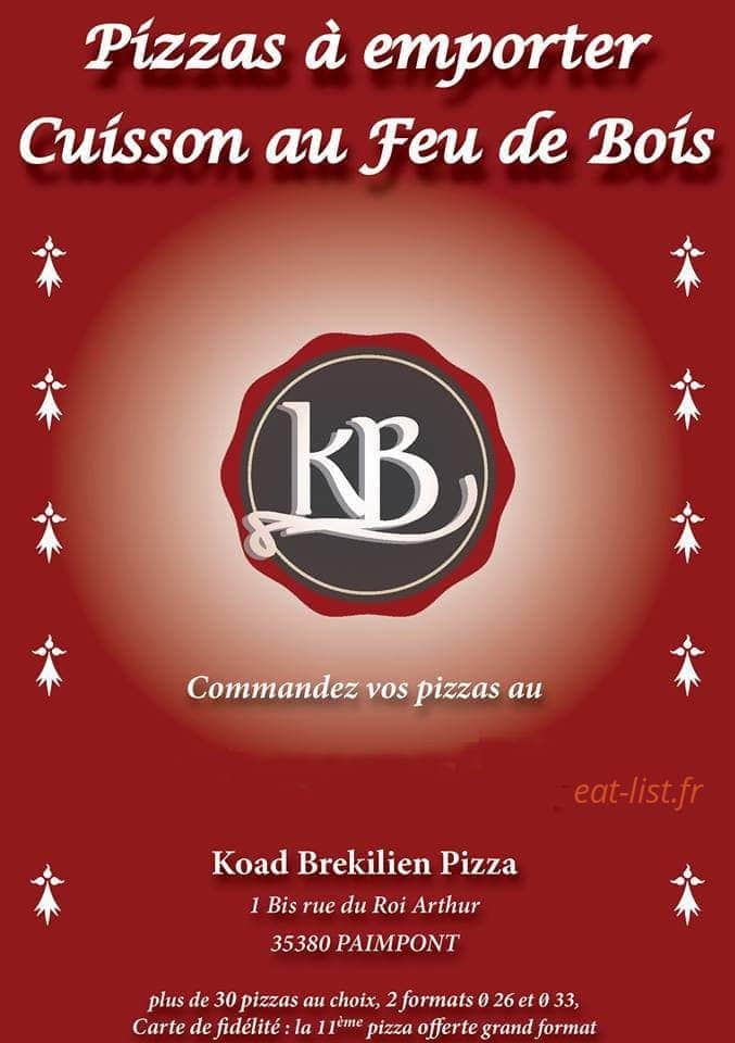 KB Pizza — carte page 1