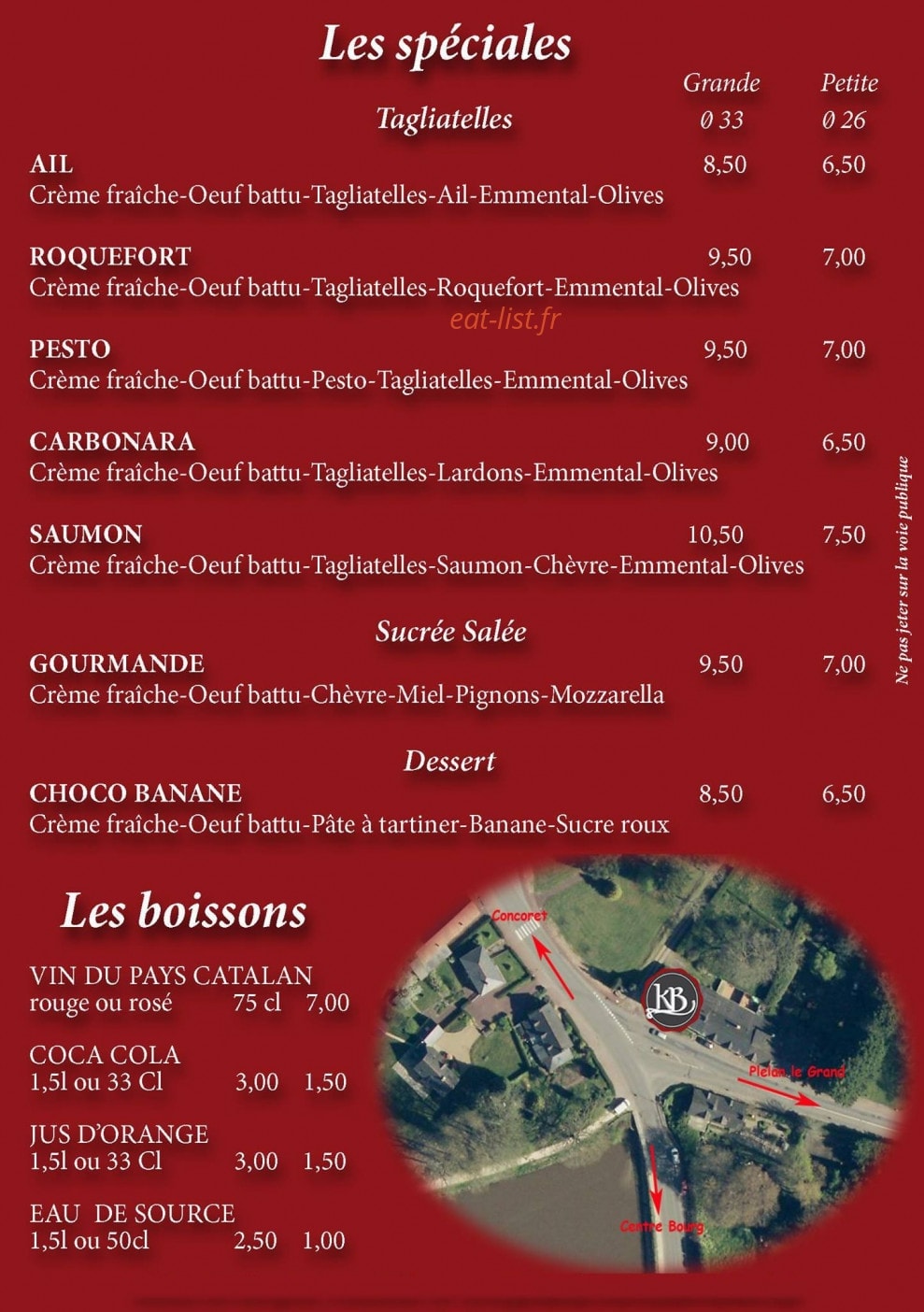 KB Pizza — carte page 4