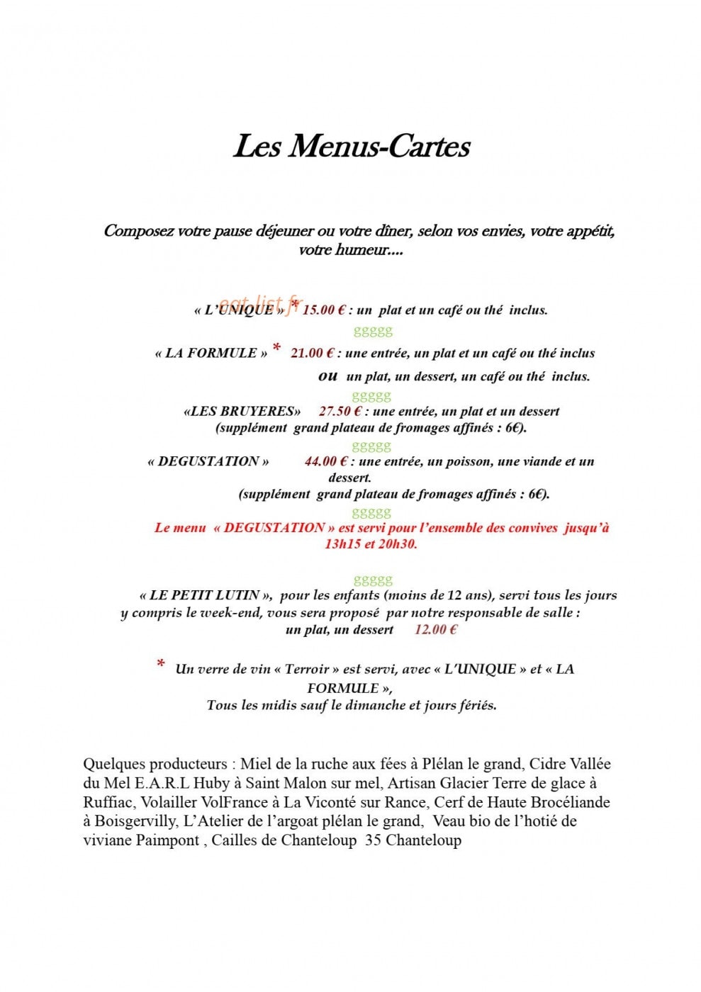 Les bruyères — carte page 1