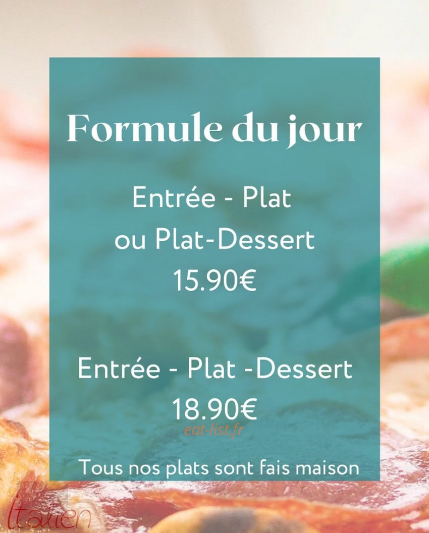 Au Comptoir italien — carte page 1