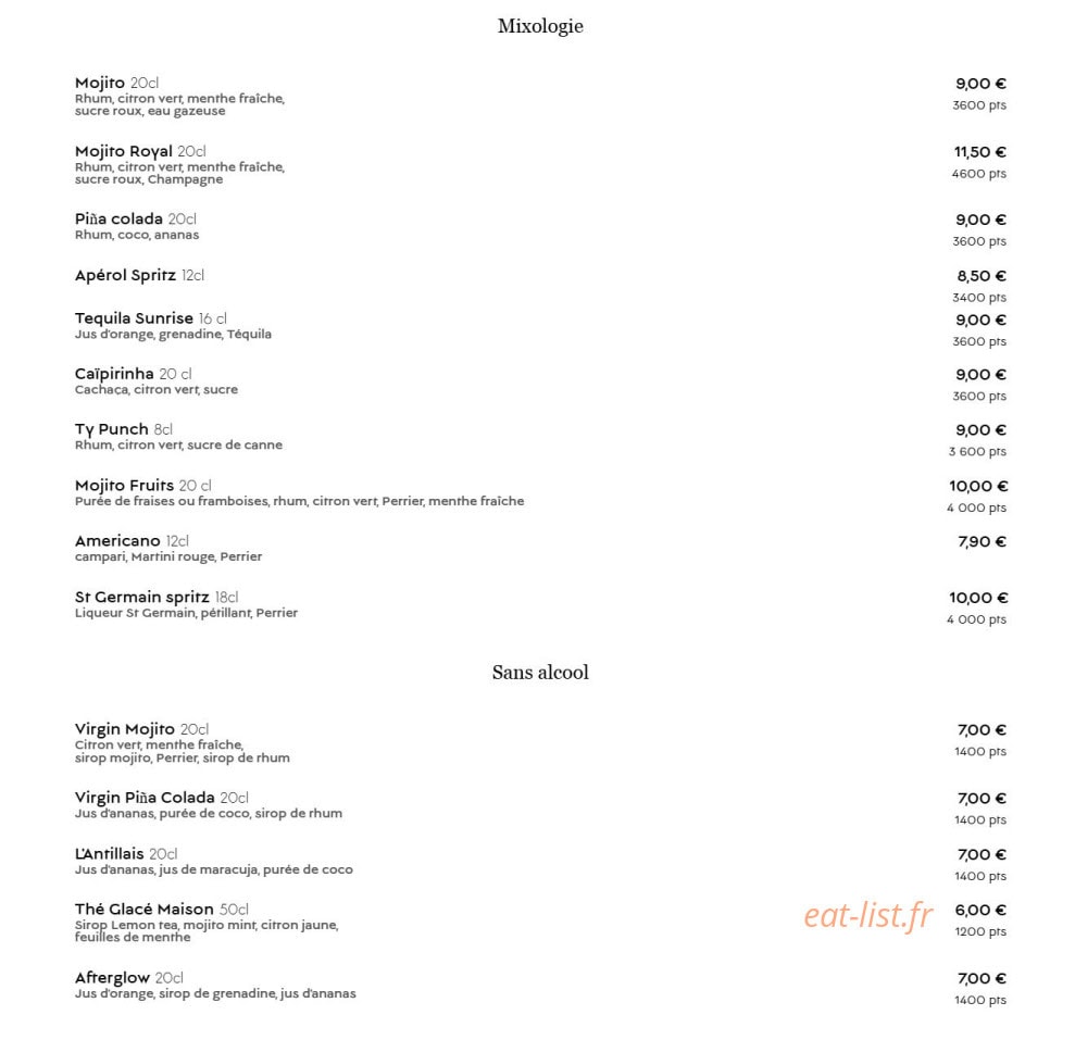 Bistro Barrière — carte page 4