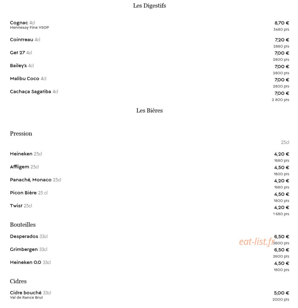 Bistro Barrière — carte page 5