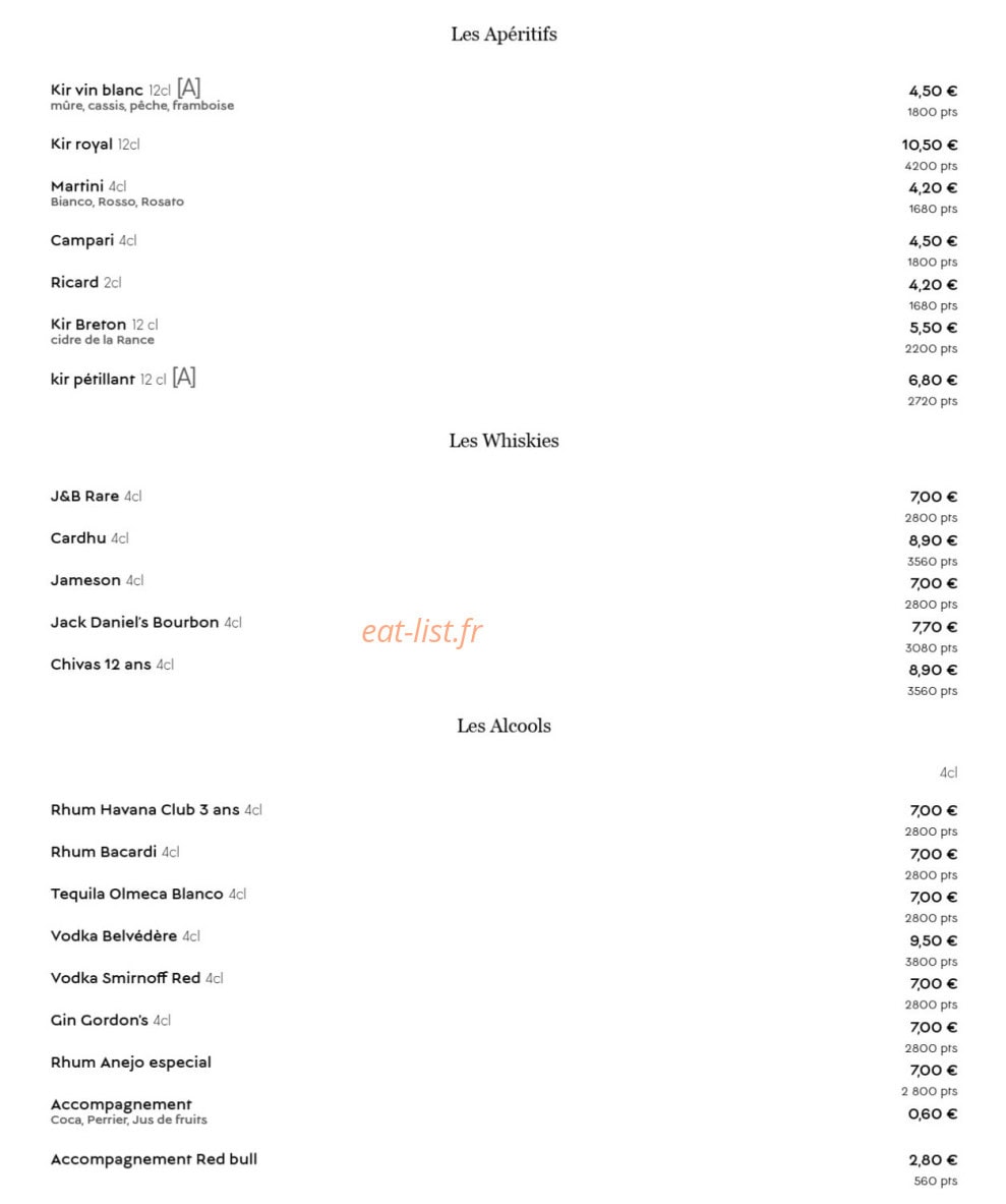 Bistro Barrière — carte page 3