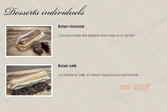Carte et menu de Boulangerie Louise à Saint Malo — Les desserts