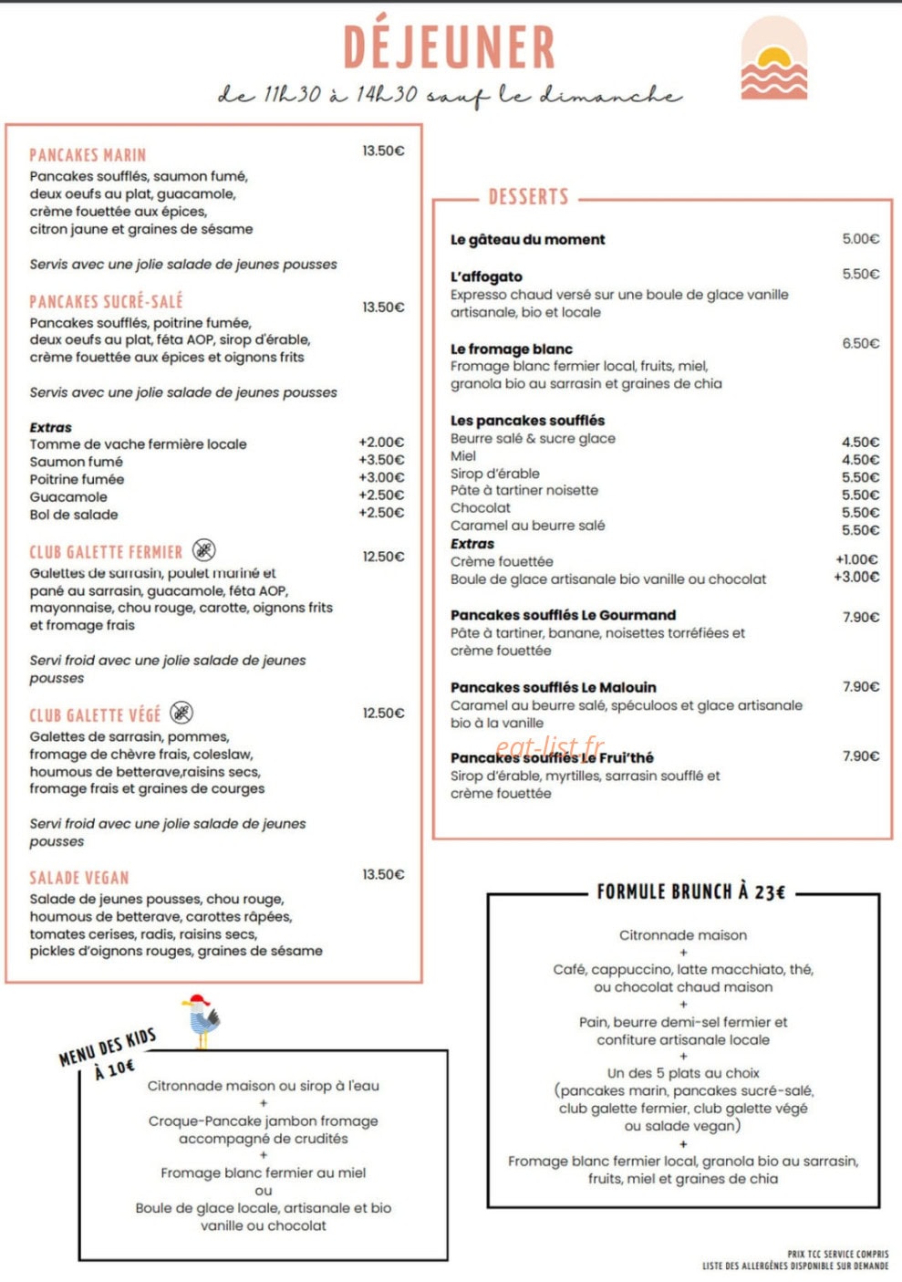 Café Frui'thé — carte page 2