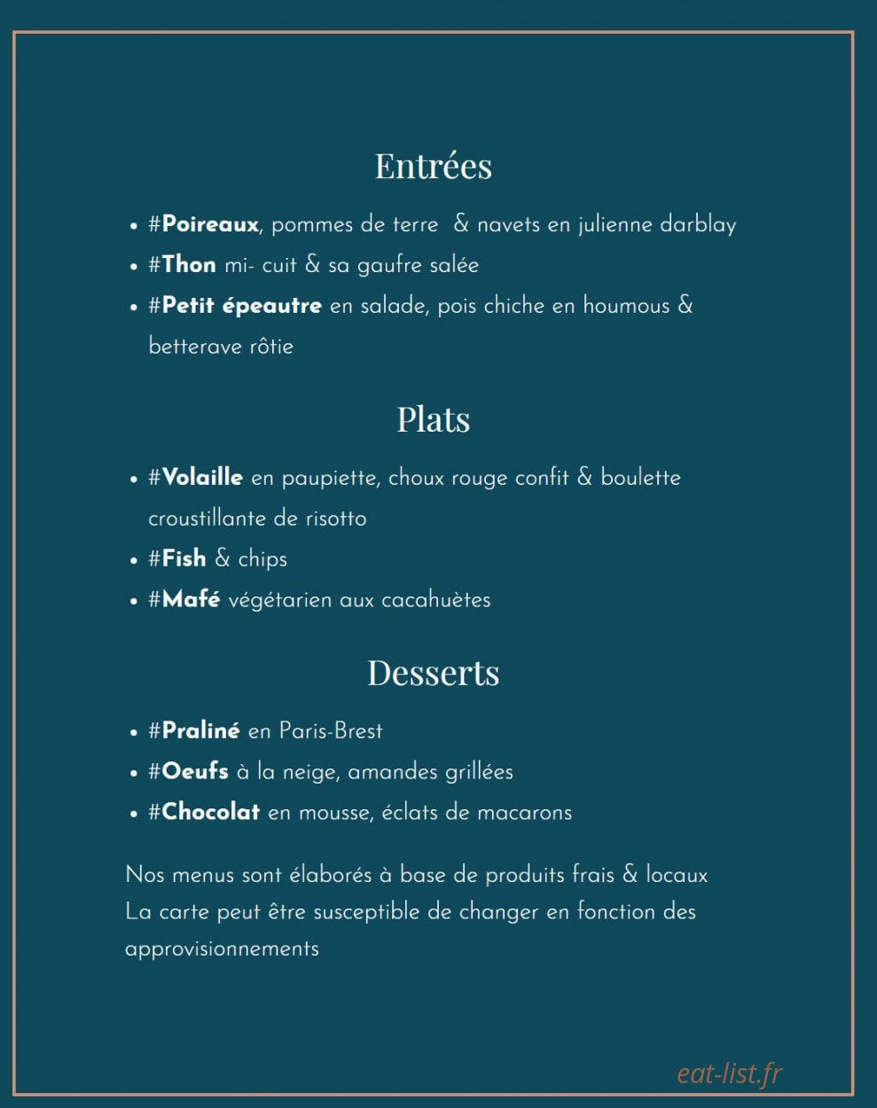 Cantine Urbaine — carte page 1