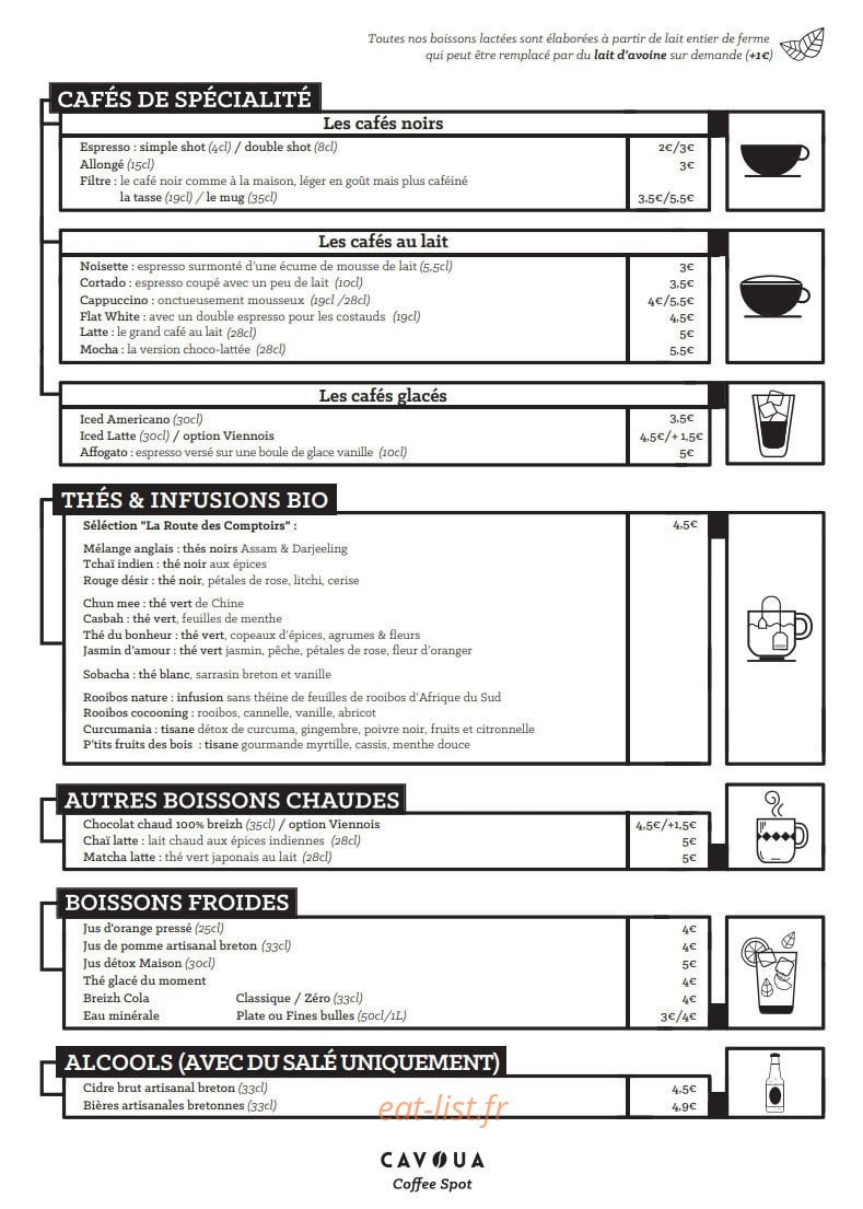 Cavoua Coffee Spot — carte page 4