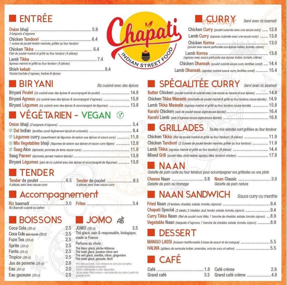 Chapati — carte page 1