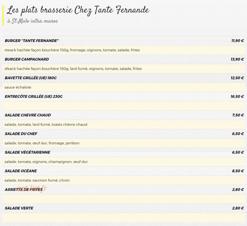 Chez tante Fernande — carte page 3