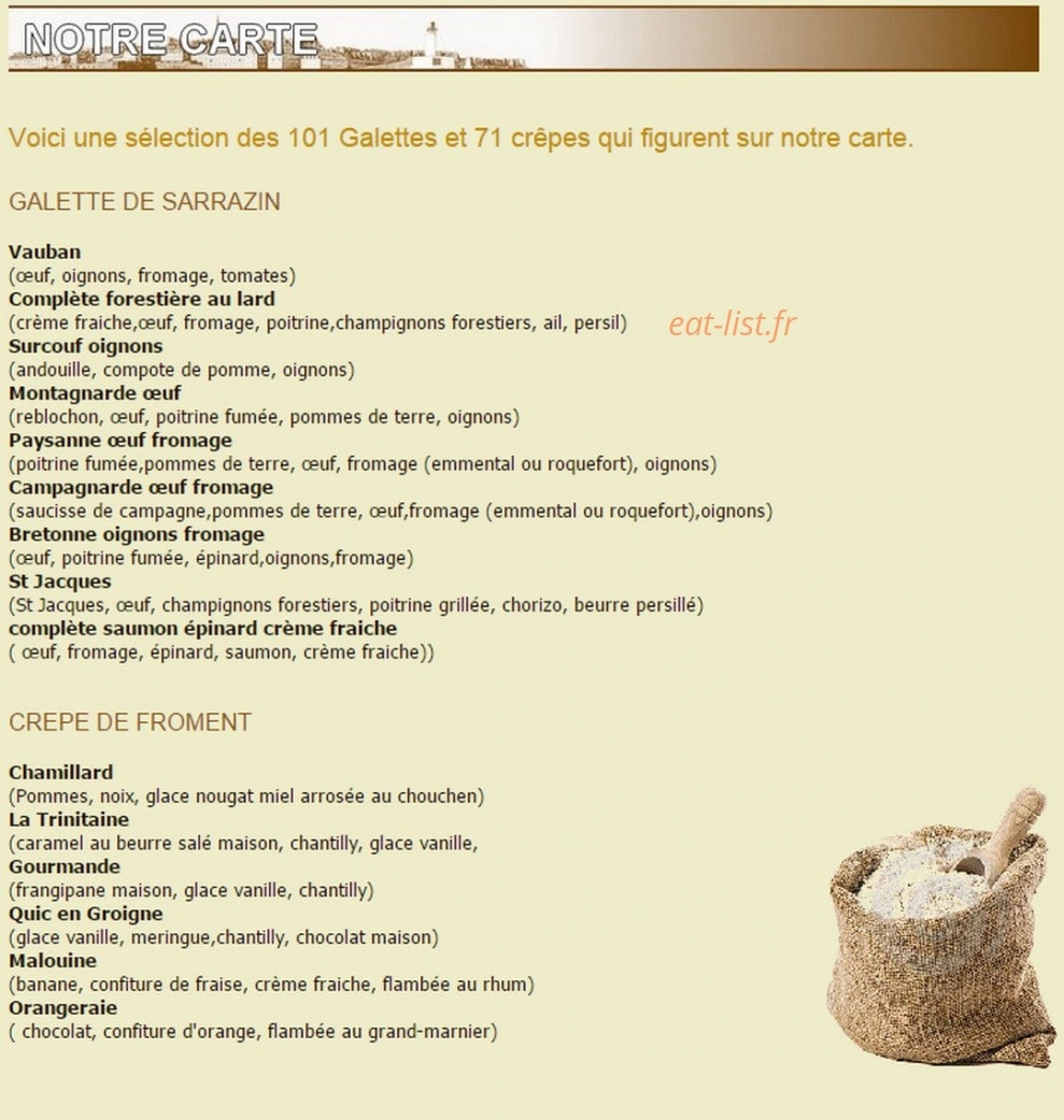 Crêperie Gallo — carte page 1