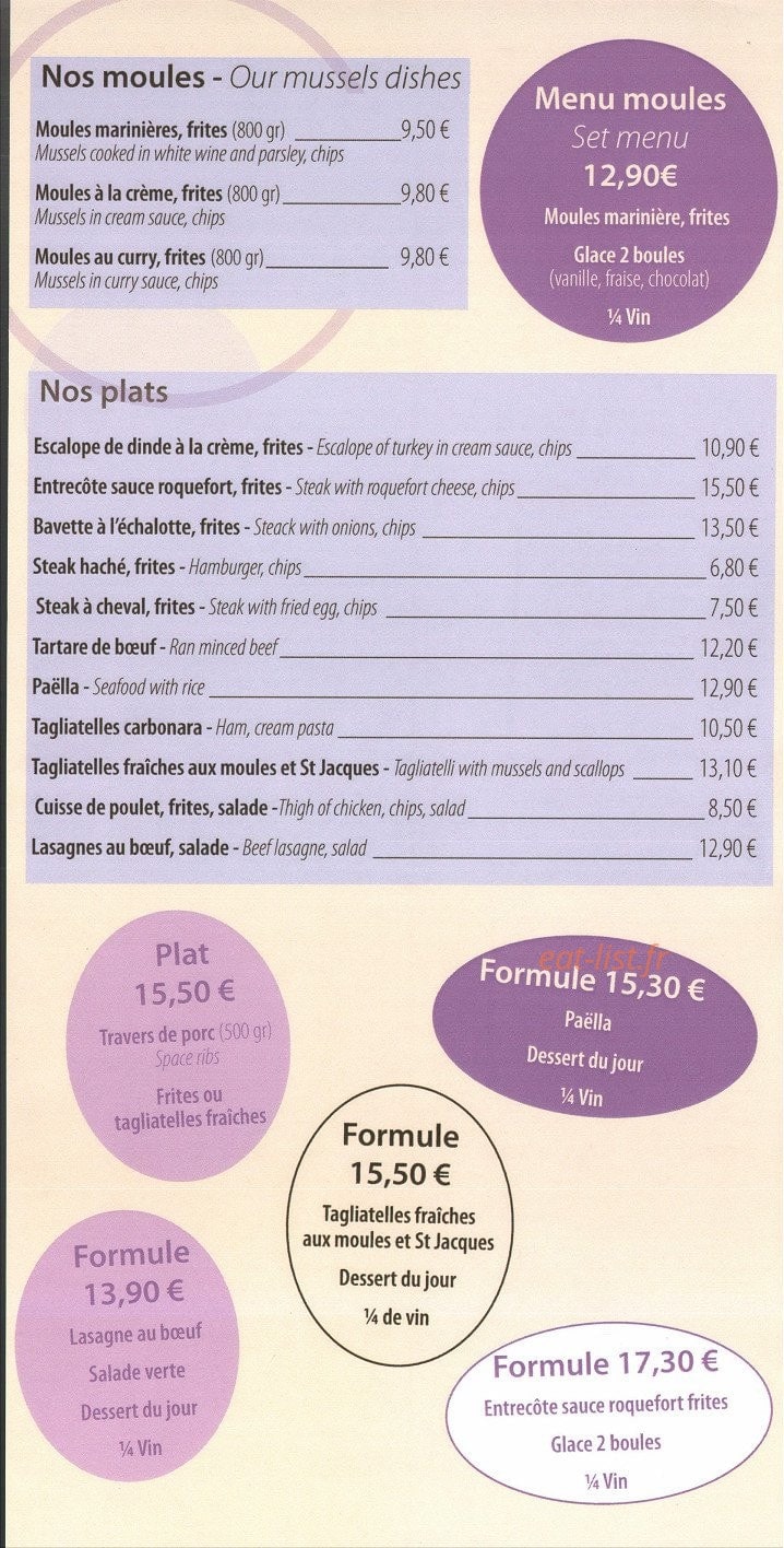 Crêperie Le Marché — carte page 15